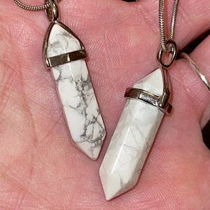 BOGO! AUTHENTIC White Howlite DT Pendant w/ chain